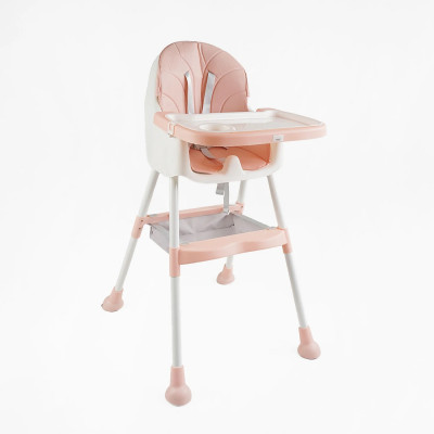 Стільчик для годування  БЕЗ КОЛІС, сталева конструкція, матеріал тканини PU, знімний столик, корзинка, 4 колеса, в коробці - Т-16072