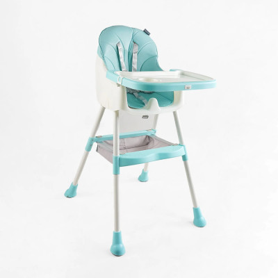 Стільчик для годування  БЕЗ КОЛІС, сталева конструкція, матеріал тканини PU, знімний столик, корзинка, 4 колеса, в коробці - Т-80907