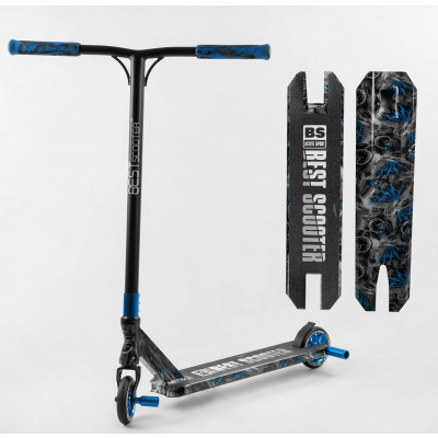 Самокат трюковий Best Scooter  HIC-система, ПЕГИ, алюмінієвий диск та дека з ПРИНТОМ, колеса PU, d = 110мм, ширина керма - 60 см - BS-99588