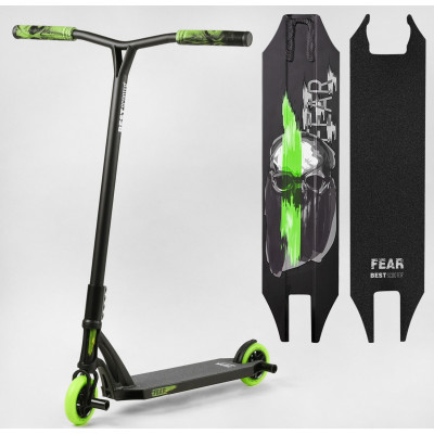 Самокат трюковий  Best Scooter (4) "FEAR", SCS-система, ПЕГИ, алюмінієвий диск та дека, колеса PU, d=115мм, ширина керма 58 см - МТ-60611