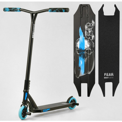 Самокат трюковий  Best Scooter (4) "FEAR", SCS-система, ПЕГИ, алюмінієвий диск та дека, колеса PU, d=115мм, ширина керма 58 см - МТ-40488