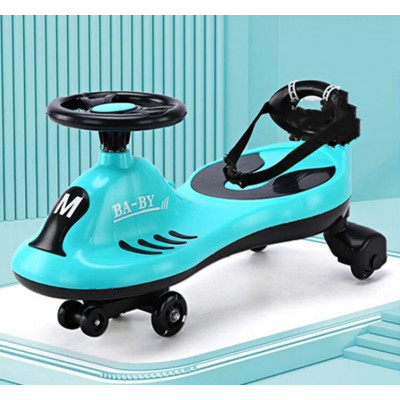 Каталка-толокар JOY колеса PU зі світлом, музика та світло, захисний ремінь, спинка, до 25 кг, коробці - Блакитний (TB-310-80)