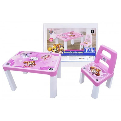 Дитячий столик зі стільцем Щенячий патруль Герої рятівники - Рожевий