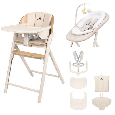 Стільчик для годування 3 в 1 Carrello Tenero CRL-9507 - Olympus Beige Wooden