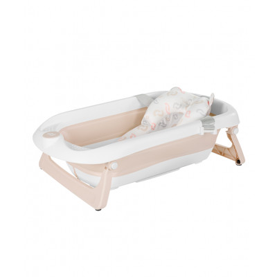 Складна силіконова ванночка Carrello Mira з анатомічною вставкою - Dune Beige