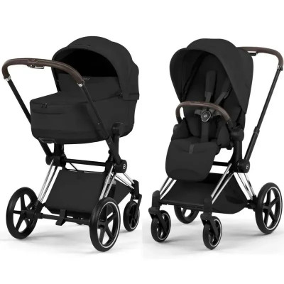 Коляска 2 в 1 Cybex Priam Style Collection 5.0 шасі Chrome з реверсивним блоком - Sepia Black