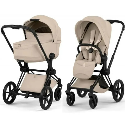 Дитяча коляска 2 в 1 Cybex Priam Style Collection 5.0 шасі Matt Black - Cozy Beige