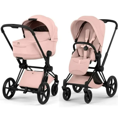 Дитяча коляска 2 в 1 Cybex Priam Style Collection 5.0 шасі Matt Black - Peach Pink