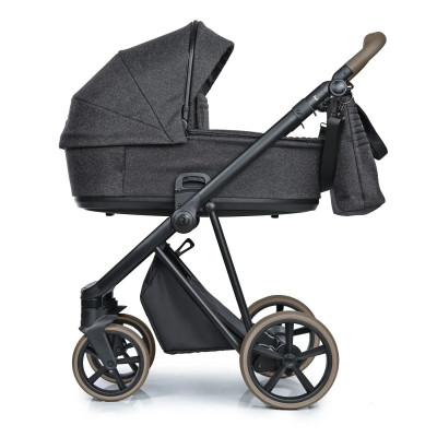 Коляска 2 в 1 Roan Ivi Vintage Collection з амортизацією та вентиляцією люльки - Pixel Dark