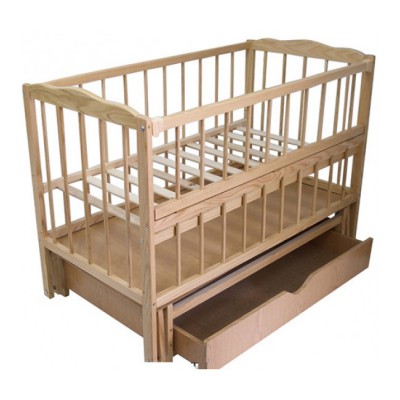 Ліжечко Малятко з шухлядою - Натуральне