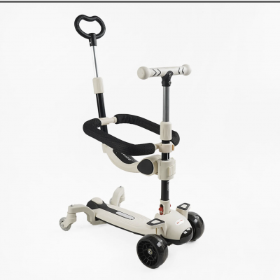 Самокат 5в1 "Skyper"колеса PU зі світлом, музика та підсвічування платформи, с ДОП. КОЛЕСАМИ, захисний бампер - J-47159