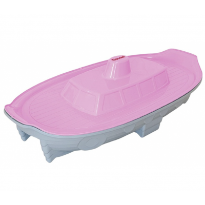Дитяча пластикова пісочниця у формі кораблика 03355 DOLONI - сіро-рожева (03355/6 )