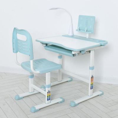 Дитяча парта зі стільцем і лампою Bambi М 4428 - Бірюза